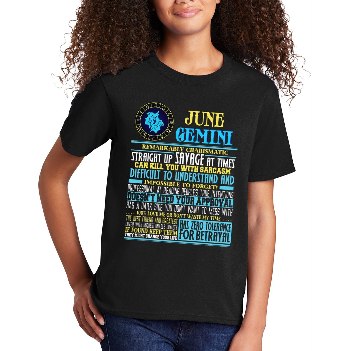 Gemini Facts Funny June Gemini Birthday Gif Kids T-Shirt