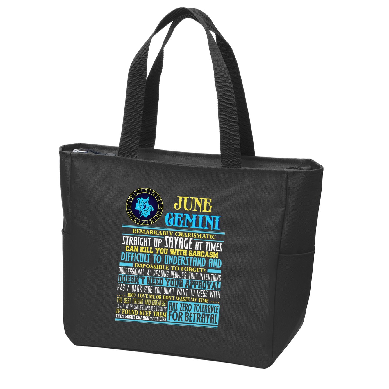 Gemini Facts Funny June Gemini Birthday Gif Zip Tote Bag