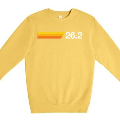 Gift For First Marathon 26 2 Marathoner Retro Runner Gift Premium Crewneck Sweatshirt