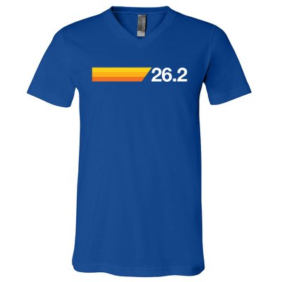 Gift For First Marathon 26 2 Marathoner Retro Runner Gift V-Neck T-Shirt