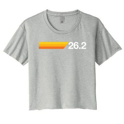 Gift For First Marathon 26 2 Marathoner Retro Runner Gift Women's Crop Top Tee