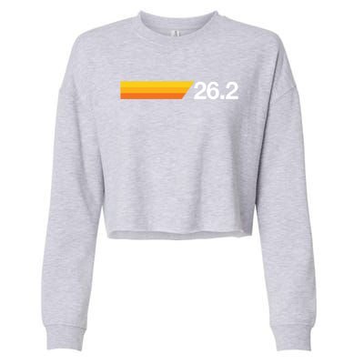 Gift For First Marathon 26 2 Marathoner Retro Runner Gift Cropped Pullover Crew