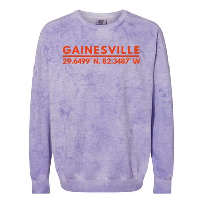 Gainesville Florida Fan Gator State Pride Latitude Longitude Colorblast Crewneck Sweatshirt