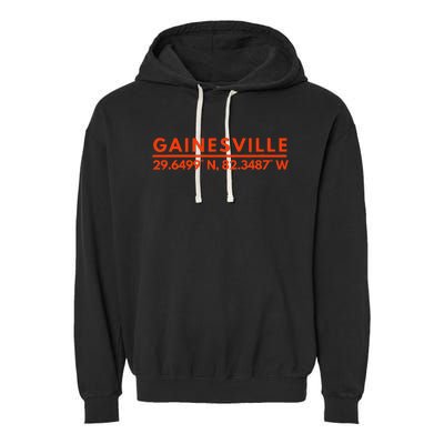 Gainesville Florida Fan Gator State Pride Latitude Longitude Garment-Dyed Fleece Hoodie