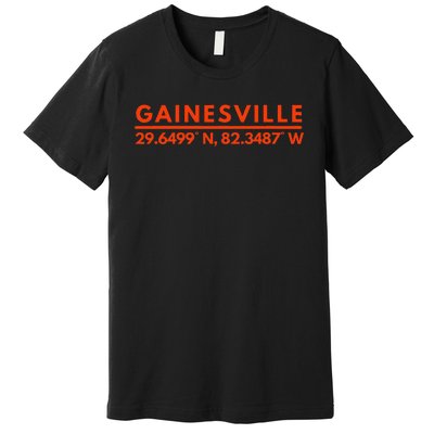 Gainesville Florida Fan Gator State Pride Latitude Longitude Premium T-Shirt