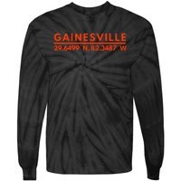 Gainesville Florida Fan Gator State Pride Latitude Longitude Tie-Dye Long Sleeve Shirt