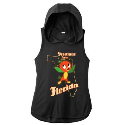 Greetings From Florida Ladies PosiCharge Tri-Blend Wicking Draft Hoodie Tank