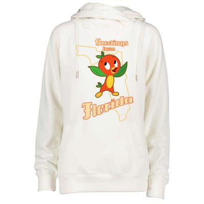 Greetings From Florida Womens Funnel Neck Pullover Hood