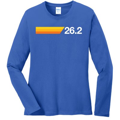 Gift For First Marathon 26 2 Marathoner Retro Runner Meaningful Gift Ladies Long Sleeve Shirt