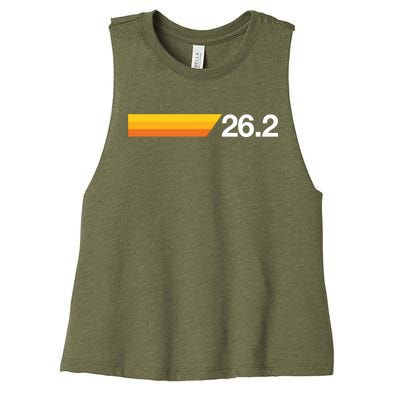 Gift For First Marathon 26 2 Marathoner Retro Runner Meaningful Gift Women's Racerback Cropped Tank