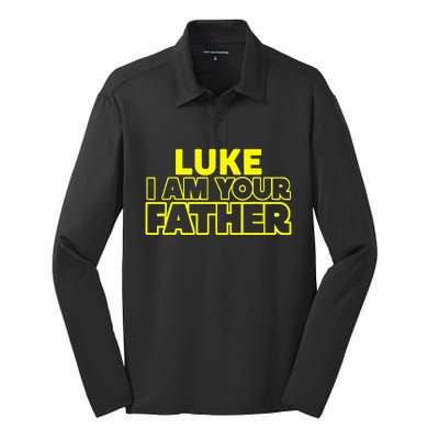 Great Funny Fathers Day From Luke To His Father Silk Touch Performance Long Sleeve Polo