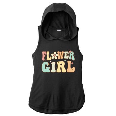 Groovy Flower Girl Wedding Proposal Bridesmaid Flower Girl Ladies PosiCharge Tri-Blend Wicking Draft Hoodie Tank