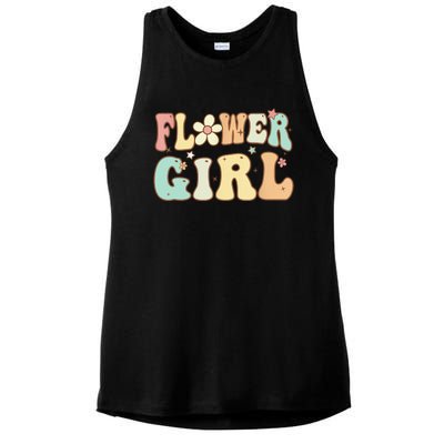 Groovy Flower Girl Wedding Proposal Bridesmaid Flower Girl Ladies PosiCharge Tri-Blend Wicking Tank