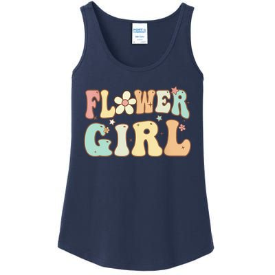 Groovy Flower Girl Wedding Proposal Bridesmaid Flower Girl Ladies Essential Tank