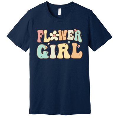 Groovy Flower Girl Wedding Proposal Bridesmaid Flower Girl Premium T-Shirt