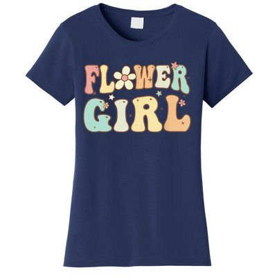 Groovy Flower Girl Wedding Proposal Bridesmaid Flower Girl Women's T-Shirt