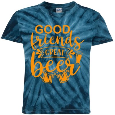 Good Friends Great Beer Gift For Drinker Beer Gift Beer Lover Kids Tie-Dye T-Shirt