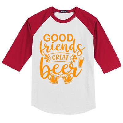 Good Friends Great Beer Gift For Drinker Beer Gift Beer Lover Kids Colorblock Raglan Jersey