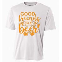 Good Friends Great Beer Gift For Drinker Beer Gift Beer Lover Cooling Performance Crew T-Shirt