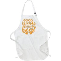 Good Friends Great Beer Gift For Drinker Beer Gift Beer Lover Full-Length Apron With Pockets