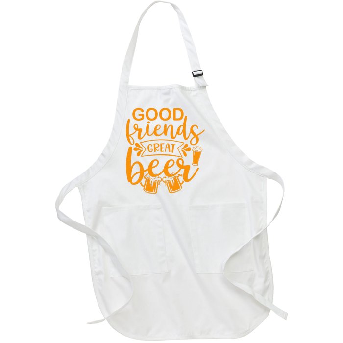 Good Friends Great Beer Gift For Drinker Beer Gift Beer Lover Full-Length Apron With Pockets