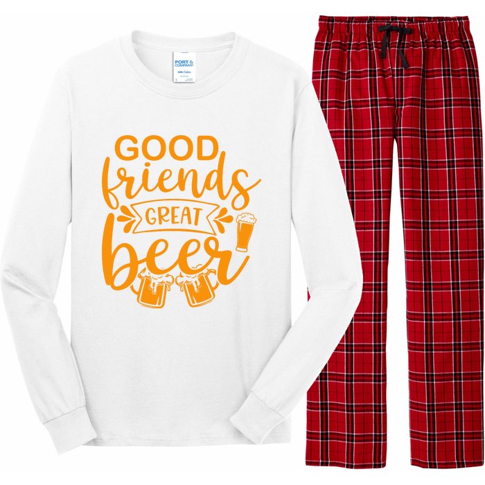 Good Friends Great Beer Gift For Drinker Beer Gift Beer Lover Long Sleeve Pajama Set