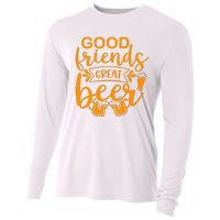 Good Friends Great Beer Gift For Drinker Beer Gift Beer Lover Cooling Performance Long Sleeve Crew