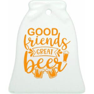 Good Friends Great Beer Gift For Drinker Beer Gift Beer Lover Ceramic Bell Ornament