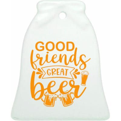 Good Friends Great Beer Gift For Drinker Beer Gift Beer Lover Ceramic Bell Ornament