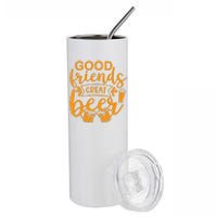 Good Friends Great Beer Gift For Drinker Beer Gift Beer Lover Stainless Steel Tumbler