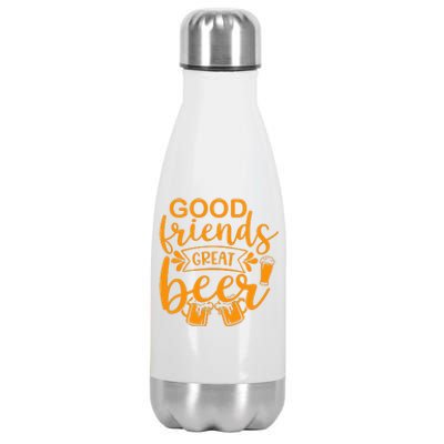 Good Friends Great Beer Gift For Drinker Beer Gift Beer Lover Stainless Steel Insulated Water Bottle