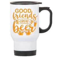 Good Friends Great Beer Gift For Drinker Beer Gift Beer Lover Stainless Steel Travel Mug