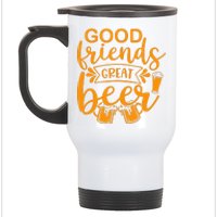 Good Friends Great Beer Gift For Drinker Beer Gift Beer Lover Stainless Steel Travel Mug