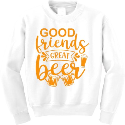 Good Friends Great Beer Gift For Drinker Beer Gift Beer Lover Kids Sweatshirt