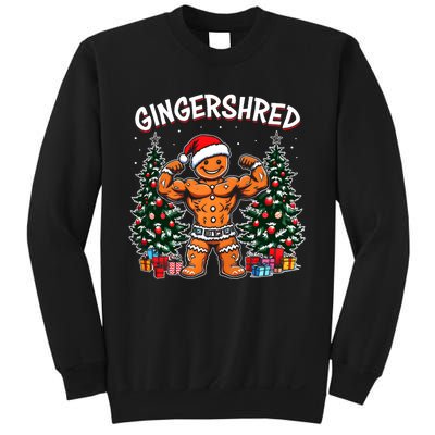 Gingershred Funny Gingerbread Man Gym Bodybuilding Christmas Sweatshirt