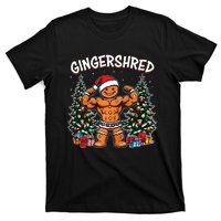 Gingershred Funny Gingerbread Man Gym Bodybuilding Christmas T-Shirt