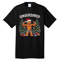 Gingershred Funny Gingerbread Man Gym Bodybuilding Christmas Tall T-Shirt