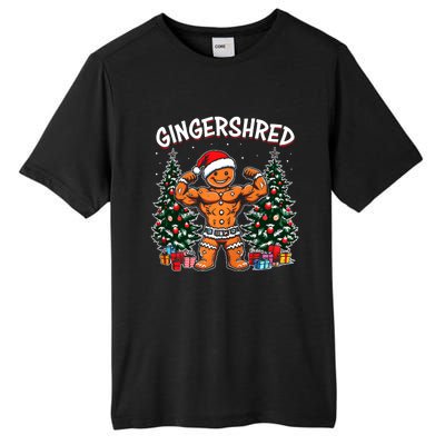 Gingershred Funny Gingerbread Man Gym Bodybuilding Christmas Tall Fusion ChromaSoft Performance T-Shirt