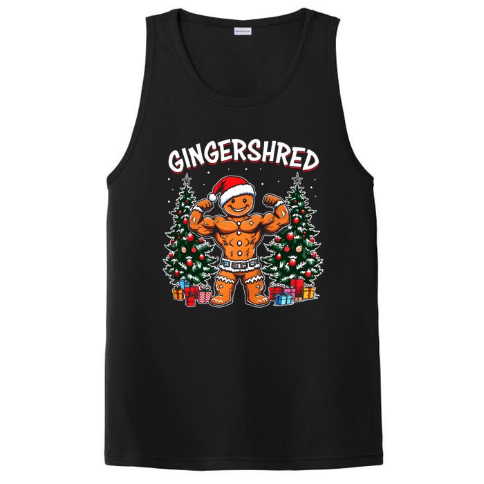 Gingershred Funny Gingerbread Man Gym Bodybuilding Christmas PosiCharge Competitor Tank