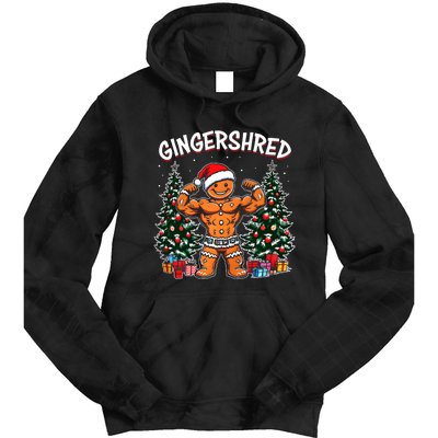 Gingershred Funny Gingerbread Man Gym Bodybuilding Christmas Tie Dye Hoodie