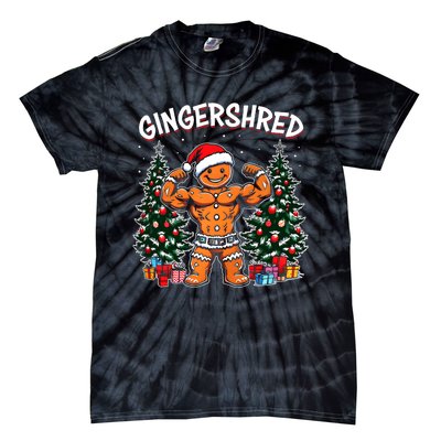 Gingershred Funny Gingerbread Man Gym Bodybuilding Christmas Tie-Dye T-Shirt