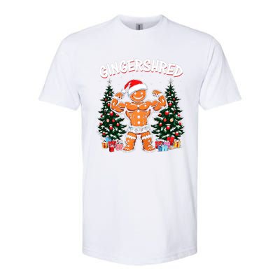 Gingershred Funny Gingerbread Man Gym Bodybuilding Christmas Softstyle CVC T-Shirt