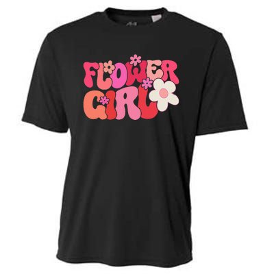 Groovy Flower Girl A Bridesmaid Proposal Flower Cooling Performance Crew T-Shirt