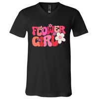 Groovy Flower Girl A Bridesmaid Proposal Flower V-Neck T-Shirt