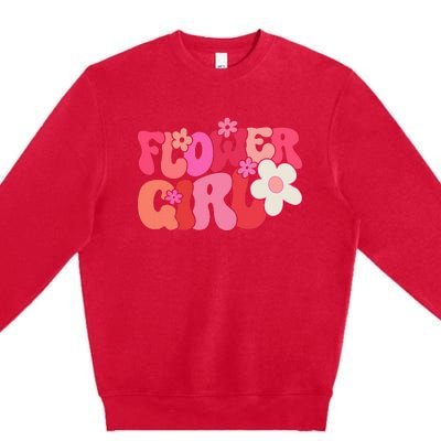 Groovy Flower Girl A Bridesmaid Proposal Flower Premium Crewneck Sweatshirt