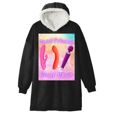 Good Friends Good Vibes Hooded Wearable Blanket