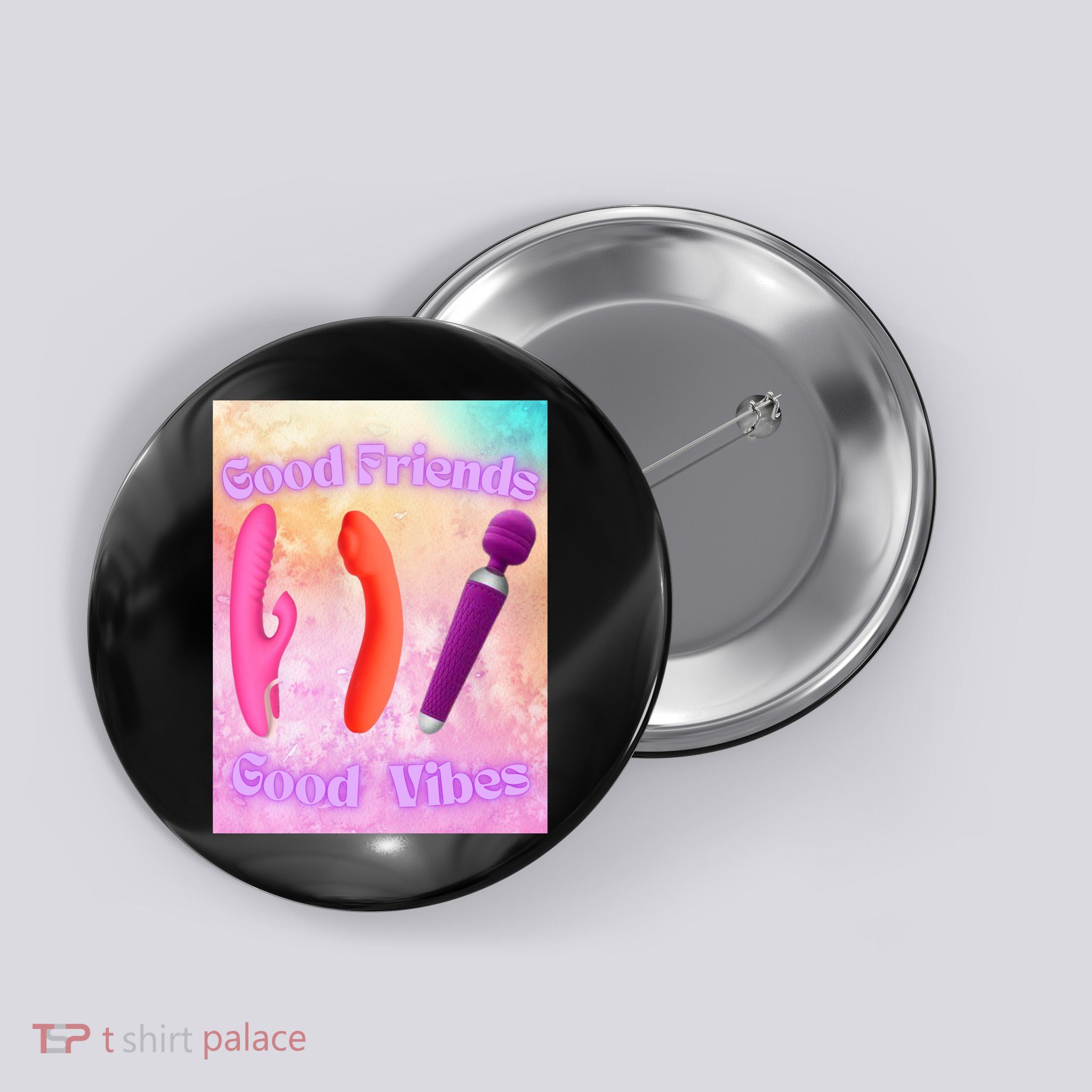 Good Friends Good Vibes Button