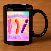 Good Friends Good Vibes 11oz C Handle Ceramic Mug