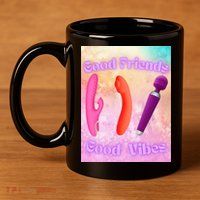 Good Friends Good Vibes 11oz C Handle Ceramic Mug