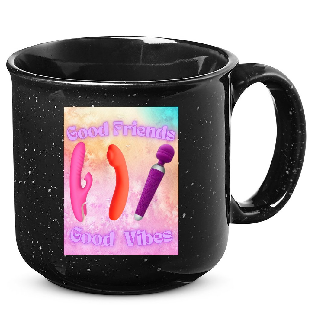 Good Friends Good Vibes 15oz Campfire Ceramic Mug